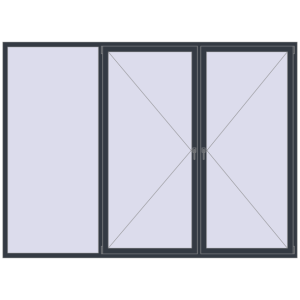 Buy Tilt-and-Turn 3000x2200 mm REHAU ENERGY-SAVING SYNEGO MD ANTHRACITE_GREY_STRUKTURAL two-sided