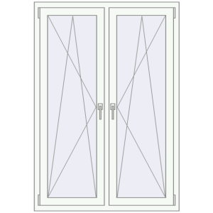 Okno plastikowe 1050x1550 mm Dwuskrzydłowe. Widok od środka Zamów teraz Okna skrzydłowe 1050x1550 mm REHAU ENERGY-SAVING SYNEGO MD DARK_OAK zewnętrzny