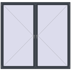 Zamów teraz Okna skrzydłowe 2400x2300 mm REHAU OPTIMUM EURO-DESIGN 70 ANTHRACITE_GREY_STRUKTURAL dwustronny