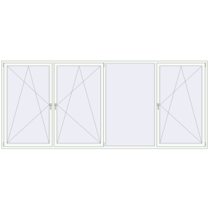 Buy Tilt-and-Turn 4005x1715 mm REHAU RENOVATION EURO 70 RAL 9016 Traffic white two-sided