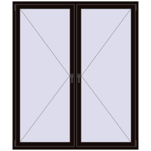 Buy Tilt-and-Turn 1700x2000 mm REHAU OPTIMUM EURO-DESIGN 70 BLACK_BROWN two-sided