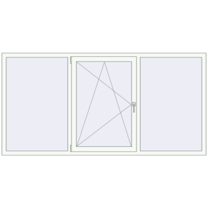Buy Tilt-and-Turn 2400x1200 mm REHAU ENERGY-SAVING SYNEGO MD RAL 9016 Traffic white two-sided