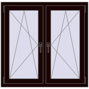 Zamów teraz Okna skrzydłowe 1125x1025 mm REHAU ENERGY-SAVING SYNEGO MD CHOCOLATE_BROWN dwustronny