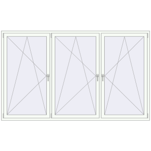 Buy Tilt-and-Turn 2650x1600 mm REHAU ENERGY-SAVING SYNEGO MD RAL 9016 Traffic white two-sided