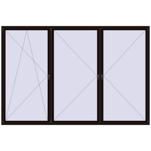Buy Tilt-and-Turn 3600x2400 mm REHAU ENERGY-SAVING SYNEGO MD BLACK_BROWN two-sided