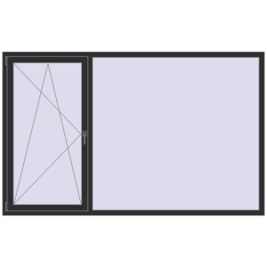 Zamów teraz Okna skrzydłowe 2400x1500 mm REHAU ARTEVO ANTHRACITE_GREY_GLATT dwustronny
