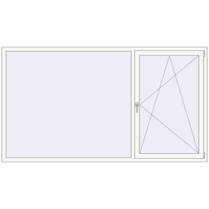 Buy Tilt-and-Turn 2500x1400 mm REHAU OPTIMUM EURO-DESIGN 70 RAL 9016 Traffic white two-sided