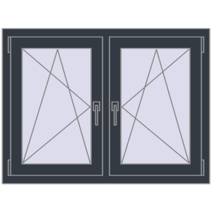 Zamów teraz Okna skrzydłowe 1080x800 mm REHAU ENERGY-SAVING SYNEGO MD ANTHRACITE_GREY_STRUKTURAL dwustronny