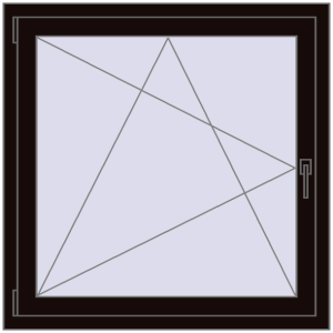 Buy Tilt-and-Turn 1000x1000 mm REHAU OPTIMUM EURO-DESIGN 70 BLACK_BROWN two-sided