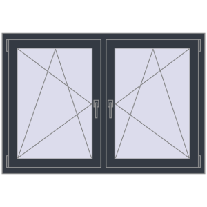 Zamów teraz Okna skrzydłowe 1365x935 mm REHAU ENERGY-SAVING SYNEGO MD ANTHRACITE_GREY_STRUKTURAL dwustronny