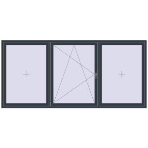 Buy Tilt-and-Turn 3000x1400 mm REHAU OPTIMUM EURO-DESIGN 70 ANTHRACITE_GREY_STRUKTURAL two-sided