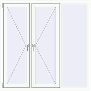 Buy Tilt-and-Turn 1500x1500 mm REHAU OPTIMUM EURO-DESIGN 70 RAL 9016 Traffic white two-sided