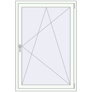 Buy Tilt-and-Turn 1000x1500 mm REHAU ARTEVO RAL 9016 Traffic white two-sided