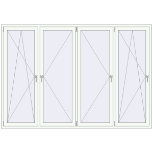 Buy Tilt-and-Turn 2600x1800 mm REHAU BRILLANT DESIGN RAL 9016 Traffic white two-sided