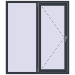 Buy Tilt-and-Turn 1300x1500 mm REHAU OPTIMUM EURO-DESIGN 70 ANTHRACITE_GREY_STRUKTURAL two-sided