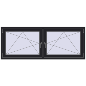 Zamów teraz Okna skrzydłowe 1830x710 mm REHAU ENERGY-SAVING SYNEGO MD BLACK_ULTI-MATT dwustronny