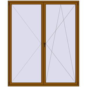 Buy Tilt-and-Turn 2000x2400 mm REHAU OPTIMUM EURO-DESIGN 70 GOLDEN OAK two-sided
