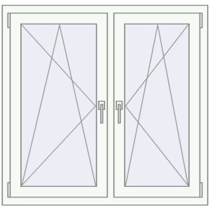 Buy Tilt-and-Turn 1100x1070 mm REHAU OPTIMUM EURO-DESIGN 70 RAL 9016 Traffic white two-sided