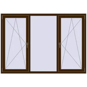 Buy Tilt-and-Turn 2000x1400 mm REHAU OPTIMUM EURO-DESIGN 70 DARK_OAK two-sided