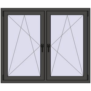 Zamów teraz Okna skrzydłowe 1350x1145 mm REHAU ENERGY-SAVING SYNEGO MD BASALT_GREY dwustronny
