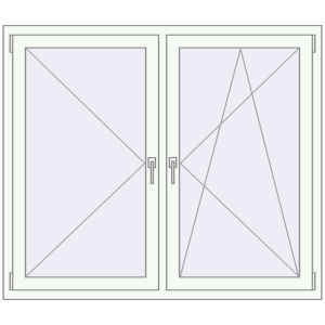 Buy Tilt-and-Turn 1435x1235 mm REHAU ENERGY-SAVING SYNEGO MD RAL 9016 Traffic white two-sided