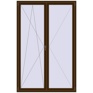 Buy Tilt-and-Turn 1500x2300 mm REHAU ENERGY-SAVING SYNEGO MD DARK_OAK two-sided