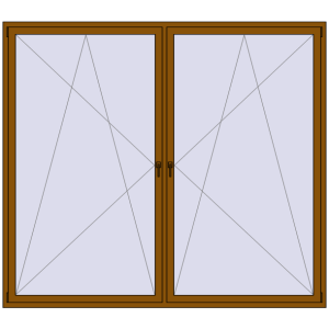 Buy Tilt-and-Turn 2600x2300 mm REHAU OPTIMUM EURO-DESIGN 70 GOLDEN OAK two-sided