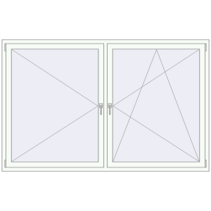 Buy Tilt-and-Turn 2200x1400 mm REHAU OPTIMUM EURO-DESIGN 70 RAL 9016 Traffic white two-sided