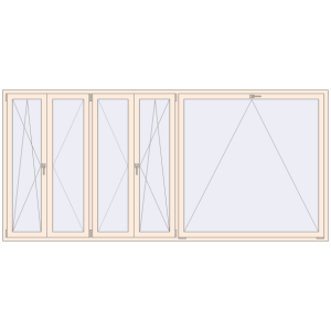 Buy Tilt-and-Turn 3440x1600 mm REHAU OPTIMUM EURO-DESIGN 70 CREAME_WHITE_50L-2 two-sided