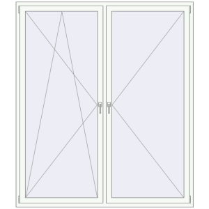 Buy Tilt-and-Turn 1900x2200 mm REHAU OPTIMUM EURO-DESIGN 70 RAL 9016 Traffic white two-sided