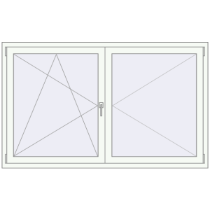 Buy Tilt-and-Turn 1800x1100 mm REHAU ENERGY-SAVING SYNEGO MD RAL 9016 Traffic white two-sided