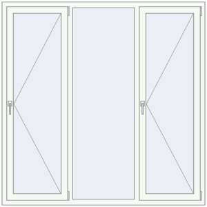 Buy Tilt-and-Turn 1800x1800 mm REHAU OPTIMUM EURO-DESIGN 70 RAL 9016 Traffic white two-sided