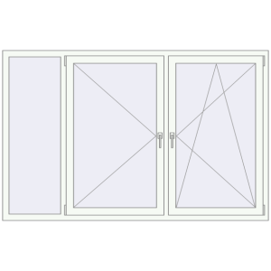 Buy Tilt-and-Turn 2080x1330 mm REHAU OPTIMUM EURO-DESIGN 70 RAL 9016 Traffic white two-sided