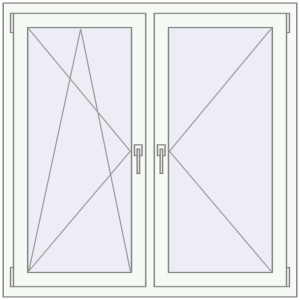 Buy Tilt-and-Turn 1190x1200 mm REHAU ENERGY-SAVING SYNEGO MD RAL 9016 Traffic white two-sided