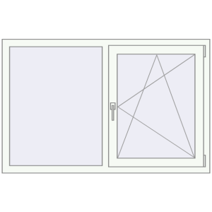 Okno plastikowe 1350x900 mm Dwuskrzydłowe. Widok od środka Zamów teraz Okna skrzydłowe 1350x900 mm EPSILON OPTIMA ANTHRACITE_GREY_STRUKTURAL zewnętrzny