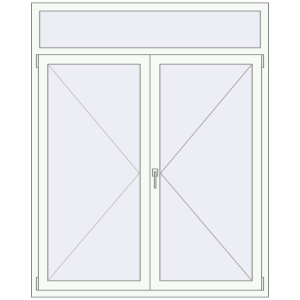 Buy Tilt-and-Turn 1450x1800 mm REHAU OPTIMUM EURO-DESIGN 70 RAL 9016 Traffic white two-sided