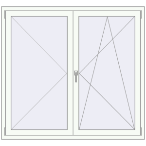 Buy Tilt-and-Turn 1500x1400 mm REHAU OPTIMUM EURO-DESIGN 70 RAL 9016 Traffic white two-sided
