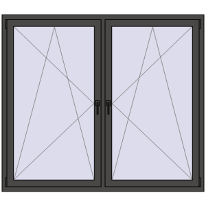 Zamów teraz Okna skrzydłowe 1840x1535 mm REHAU ENERGY-SAVING SYNEGO MD BASALT_GREY dwustronny