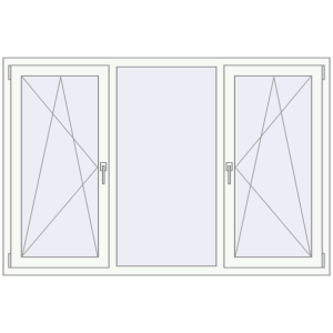 Buy Tilt-and-Turn 1780x1220 mm REHAU ENERGY-SAVING SYNEGO MD RAL 9016 Traffic white two-sided