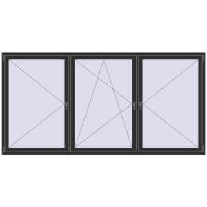 Buy Tilt-and-Turn 3000x1500 mm REHAU OPTIMUM EURO-DESIGN 70 ANTHRACITE_GREY_GLATT two-sided
