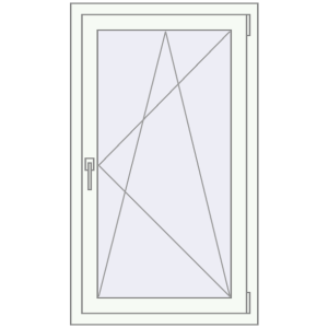 Buy Tilt-and-Turn 650x1195 mm REHAU BRILLANT DESIGN RAL 9016 Traffic white two-sided