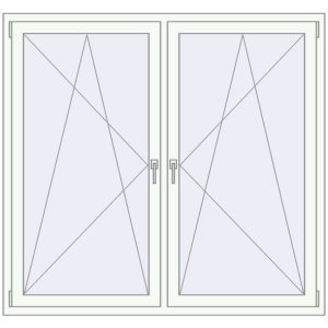 Buy Tilt-and-Turn 1600x1500 mm REHAU ENERGY-SAVING SYNEGO MD RAL 9016 Traffic white two-sided