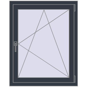 Buy Tilt-and-Turn 800x1000 mm REHAU OPTIMUM EURO-DESIGN 70 ANTHRACITE_GREY_STRUKTURAL two-sided