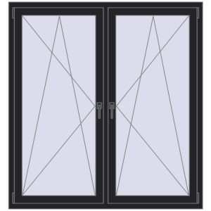 Zamów teraz Okna skrzydłowe 1470x1550 mm REHAU ENERGY-SAVING SYNEGO MD BLACK_ULTI-MATT dwustronny