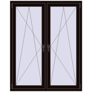 Zamów teraz Okna skrzydłowe 1275x1600 mm REHAU ENERGY-SAVING SYNEGO MD BLACK_BROWN dwustronny