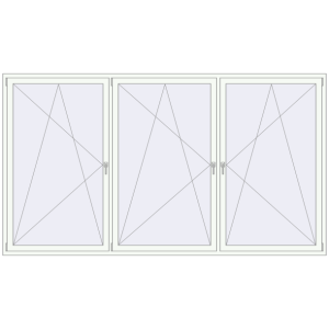 Buy Tilt-and-Turn 3200x1800 mm REHAU OPTIMUM EURO-DESIGN 70 RAL 9016 Traffic white two-sided