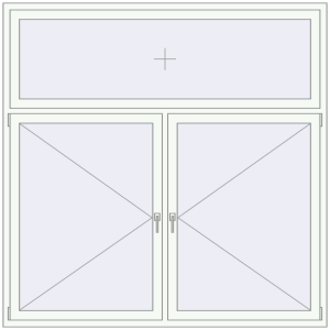 Buy Tilt-and-Turn 2000x2000 mm KORSA OPTIMUM REHAU EURO 70 RAL 9016 Traffic white two-sided