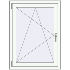 Okno plastikowe 750x950 mm Jednoskrzydłowe. Widok od środka Zamów teraz Okna skrzydłowe 750x950 mm CLASICTHERM 70 RAL 9016 Biały dwustronny