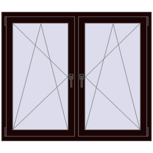 Zamów teraz Okna skrzydłowe 1395x1160 mm REHAU ENERGY-SAVING SYNEGO MD CHOCOLATE_BROWN dwustronny