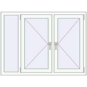 Buy Tilt-and-Turn 1350x1000 mm REHAU OPTIMUM EURO-DESIGN 70 RAL 9016 Traffic white two-sided